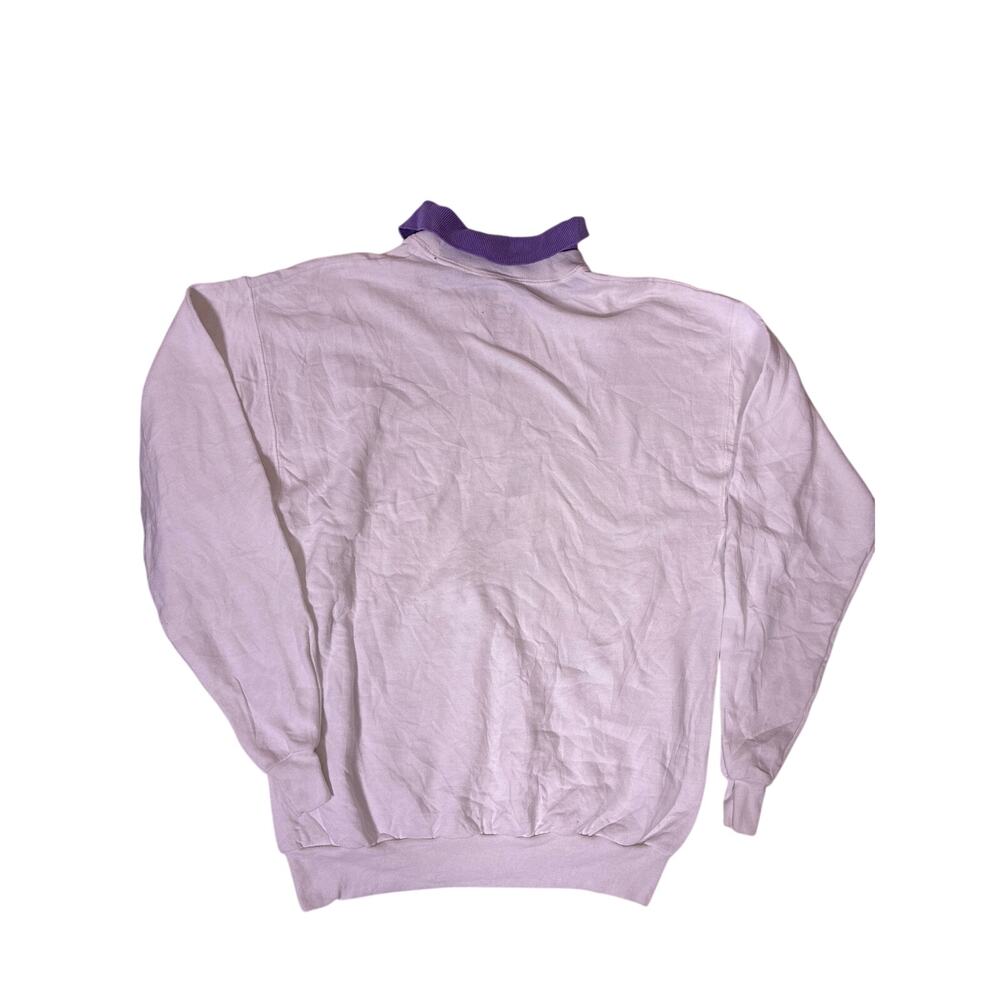 Vintage Cotton Hummingbird Floral Collared Quarter Zip M Knit Grandma Cottagcore - Picture 4 of 6
